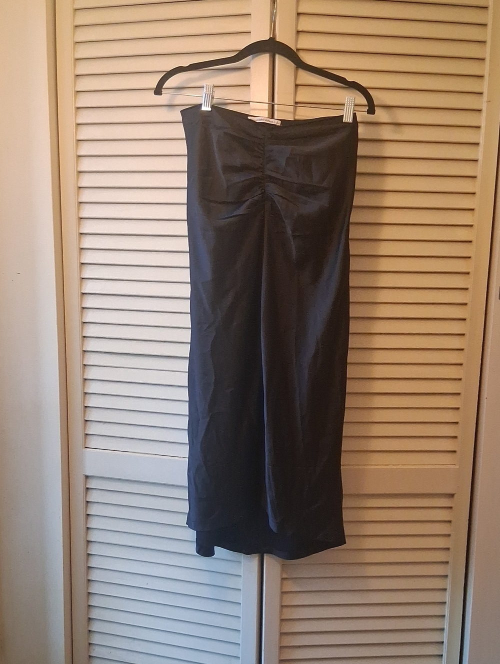 Abercrombie & Fitch Black Strapless Satin Dress